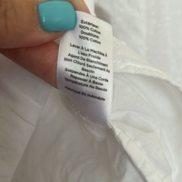 Talbots White Long Sleeve Collar Knobby Texture Shirt Size Petite Small - Picture 9 of 14